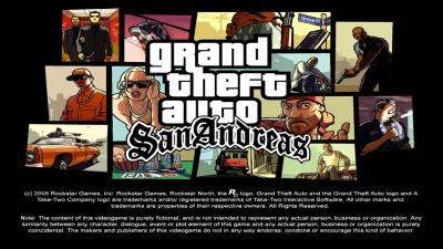 Startbildschirm von GTA San Andreas